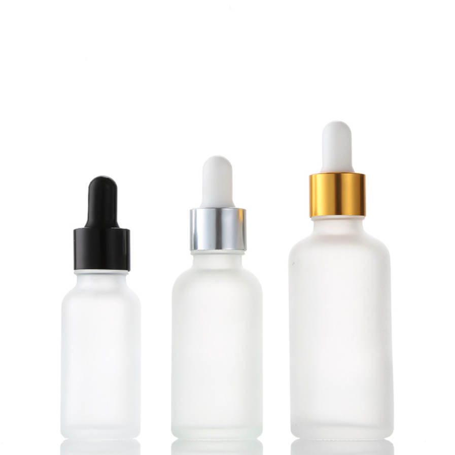 frosted clear empty glass e liquid dropper bottle 30ml with screw cap and glass dropper