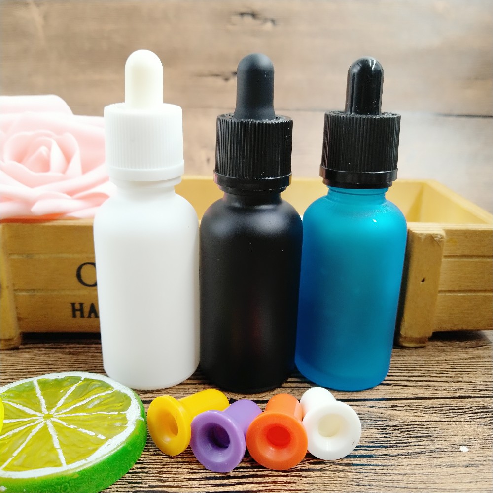 frosted clear empty glass e liquid dropper bottle 30ml with screw cap and glass dropper