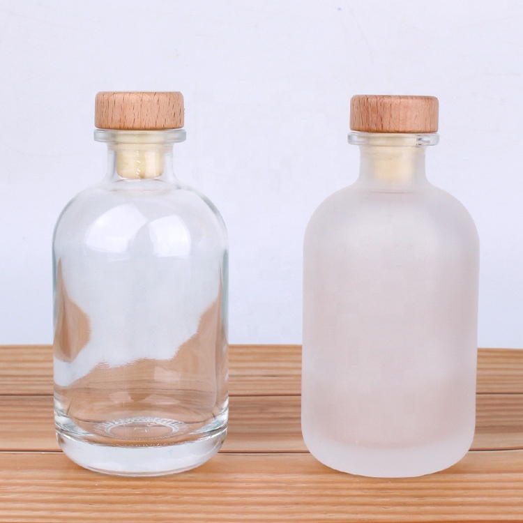 frosted cork lid thick bottom glass boston bottle 500ml