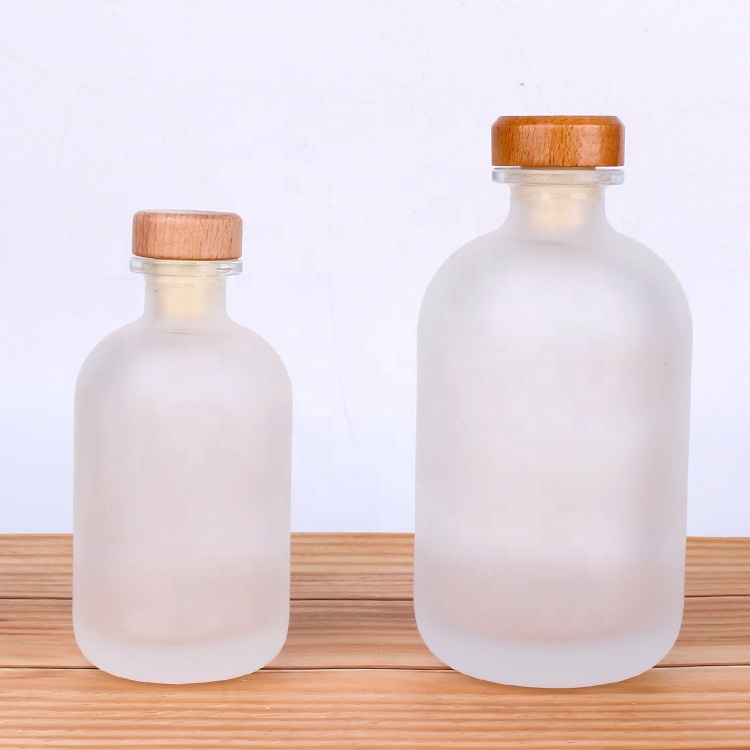 frosted cork lid thick bottom glass boston bottle 500ml