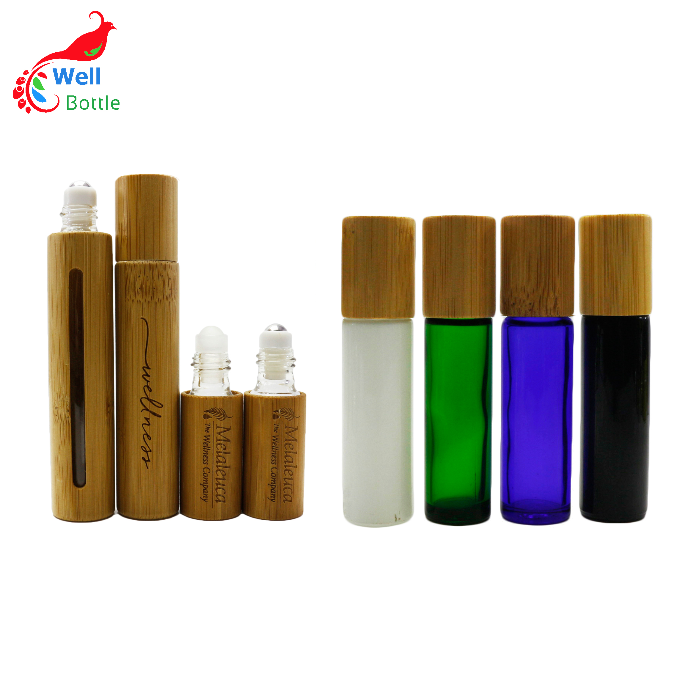 frosted cream glass cosmetic jars wholesale and glass roller bottles essential oil skincare packaging BP001E