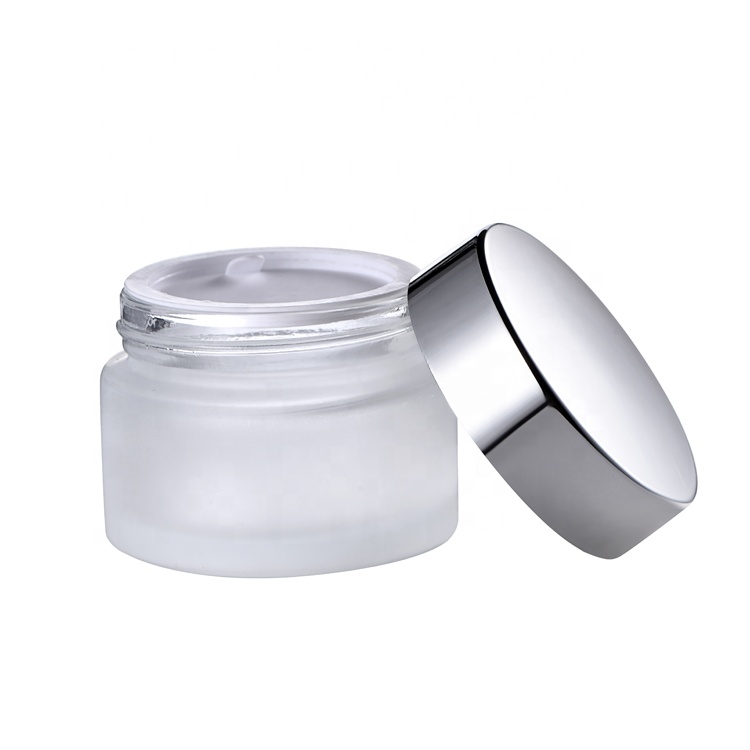 frosted cream jar glass 50ml cosmetic glass jar empty cream glass jar