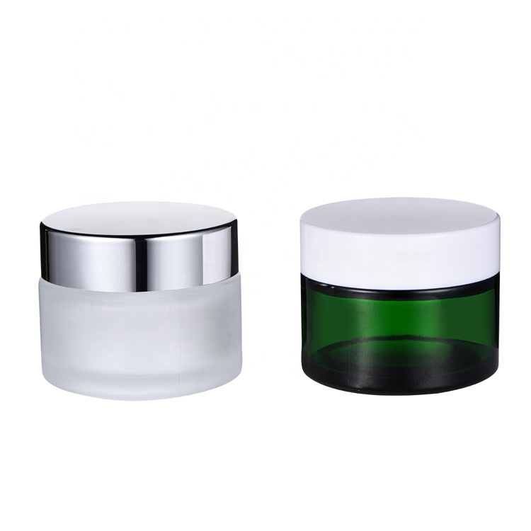 frosted cream jar glass 50ml cosmetic glass jar empty cream glass jar