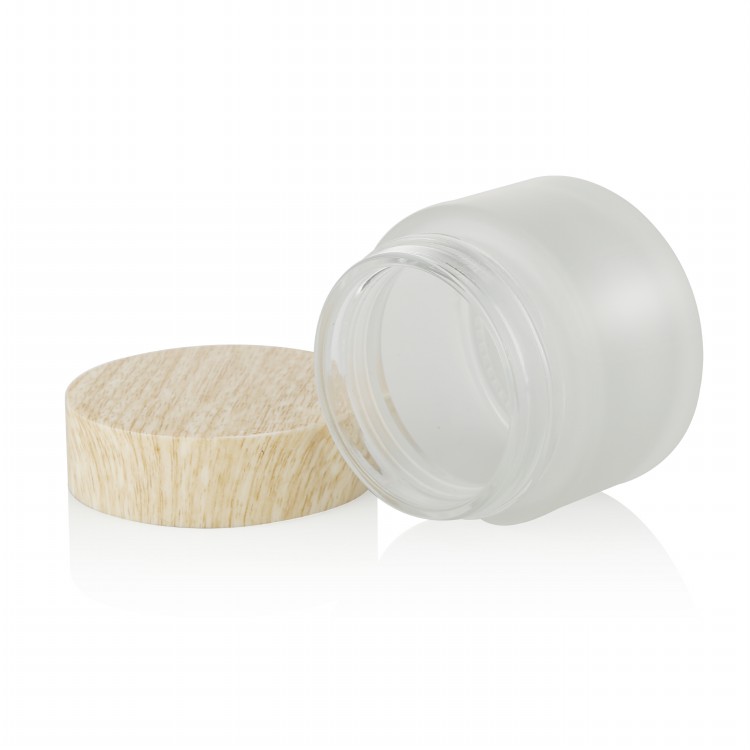 frosted customized glass cosmetic jar 50ml cream jar