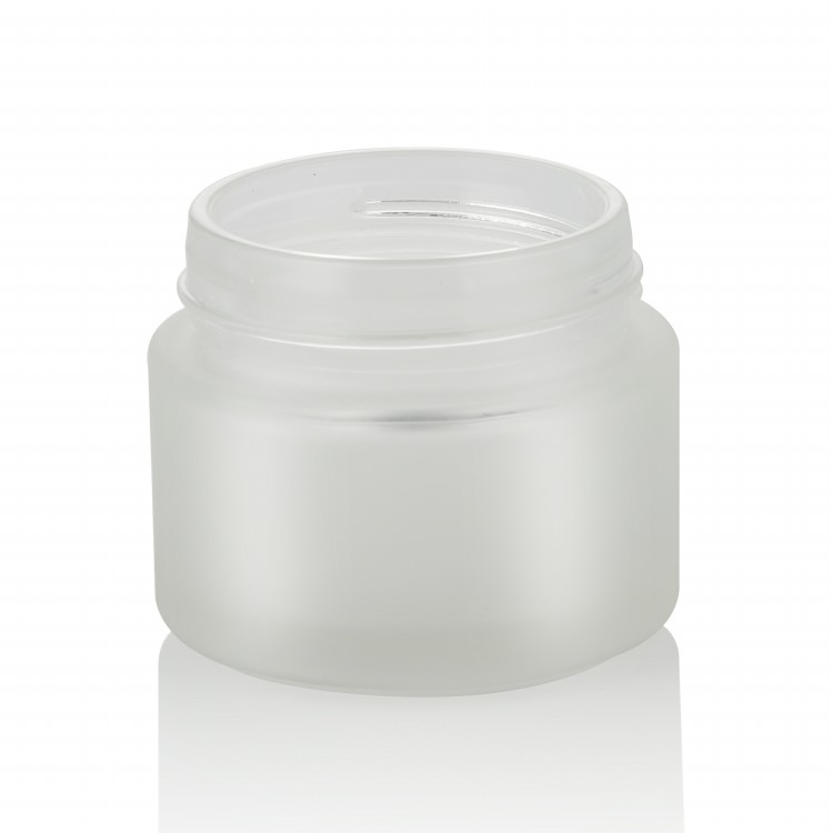 frosted customized glass cosmetic jar 50ml cream jar