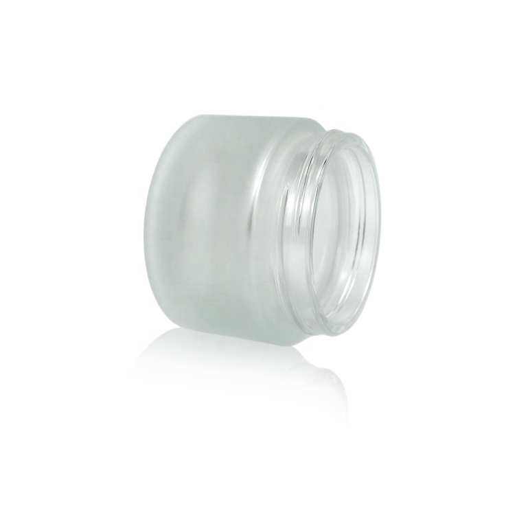 frosted glass cream jar with Bright golden screw cap glass bottles for skin care packaging cosmetics containers and packaging