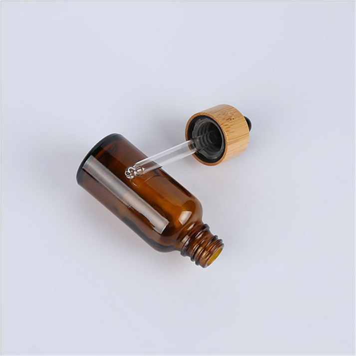 frosted glass dropper bottle essential oil bottle with bamboo cap