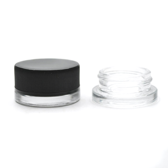 frosted glass extract packaging 5 gr jar with plastic lid