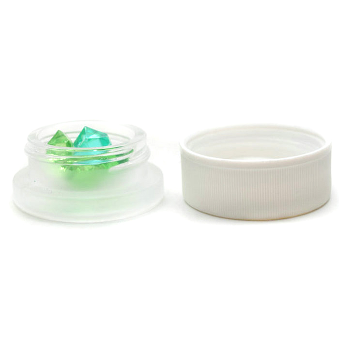 frosted glass extract packaging 5 gr jar with plastic lid