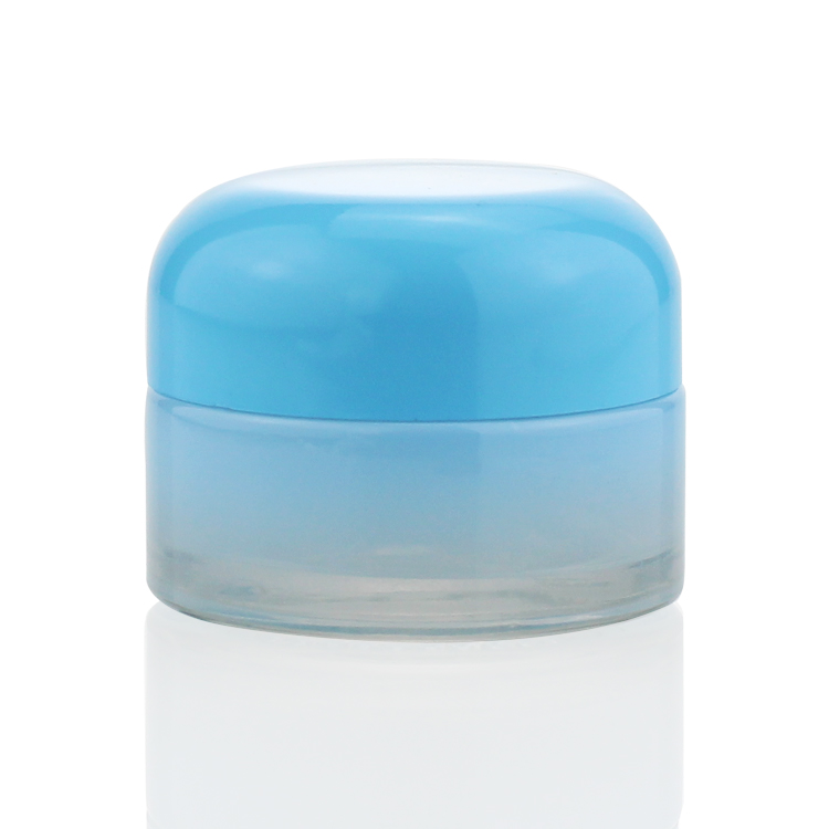 frosted glass jars and lids good jar glass jar for face cream cosmetic package makeup 50g blue color new design skin care cream