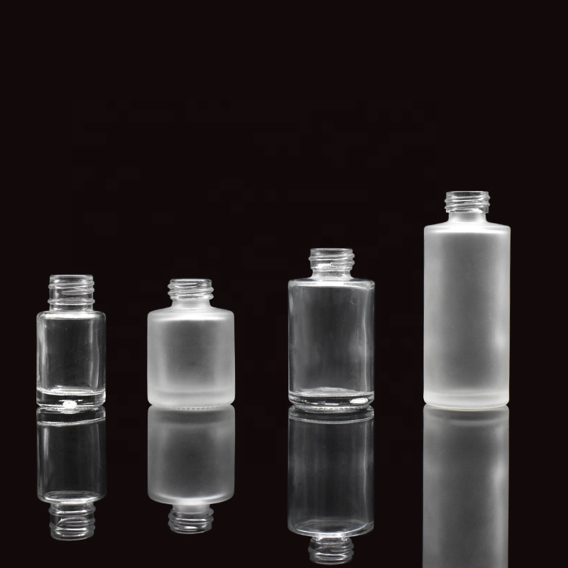 frosted glass pump lotion bottle 10ml 20ml 30ml 50ml 100ml 120ml 150ml clear flat shoulder glass spray bottle for cosmetic