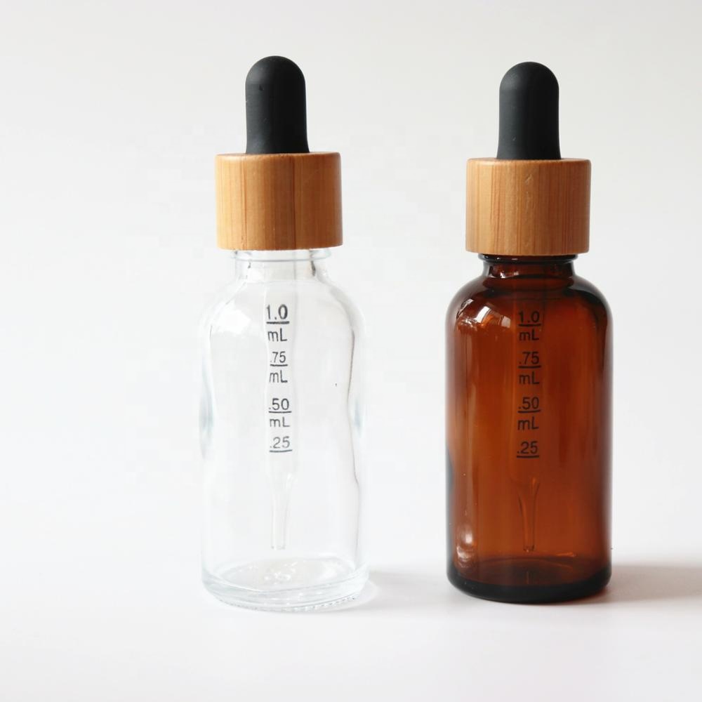 frosted matte black 30ml glass tincture bottle dropper 30 ml with bamboo cap