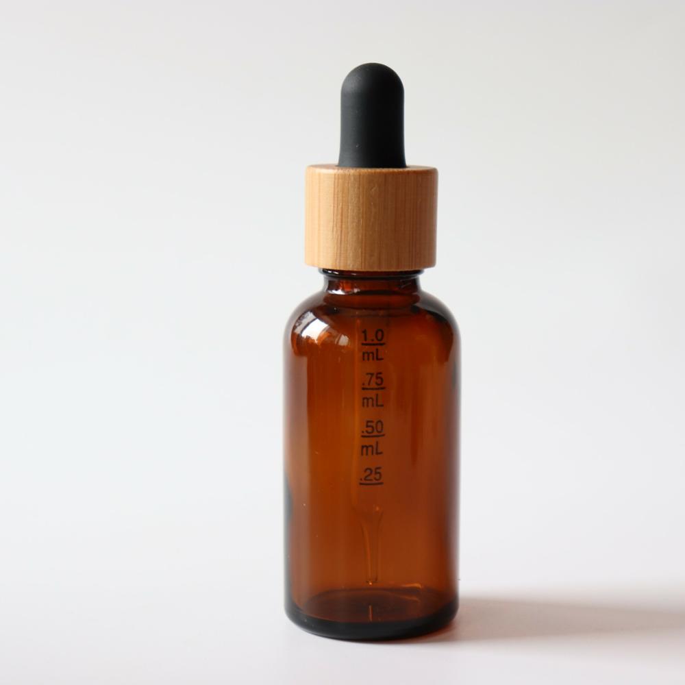 frosted matte black 30ml glass tincture bottle dropper 30 ml with bamboo cap