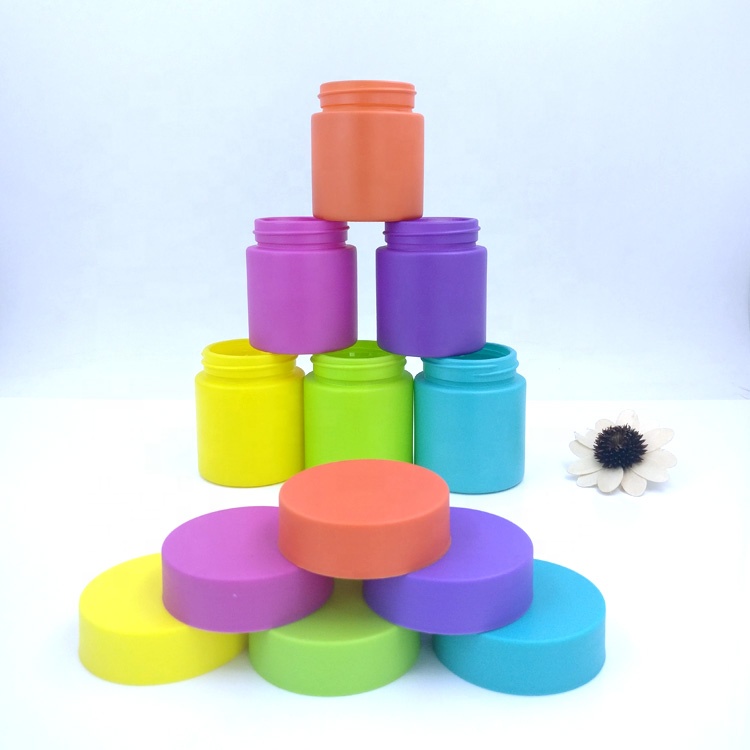 frosted matte white bottle 1oz 2oz 3oz 4oz 5oz 8oz empty colored child resistant glass jar with plastic CR lids for herb flowers