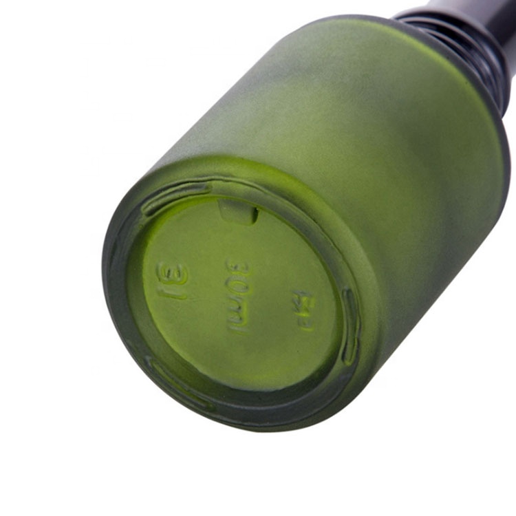 frosted packaging cosmetic bottle matte green cosmetic spray pump bottle