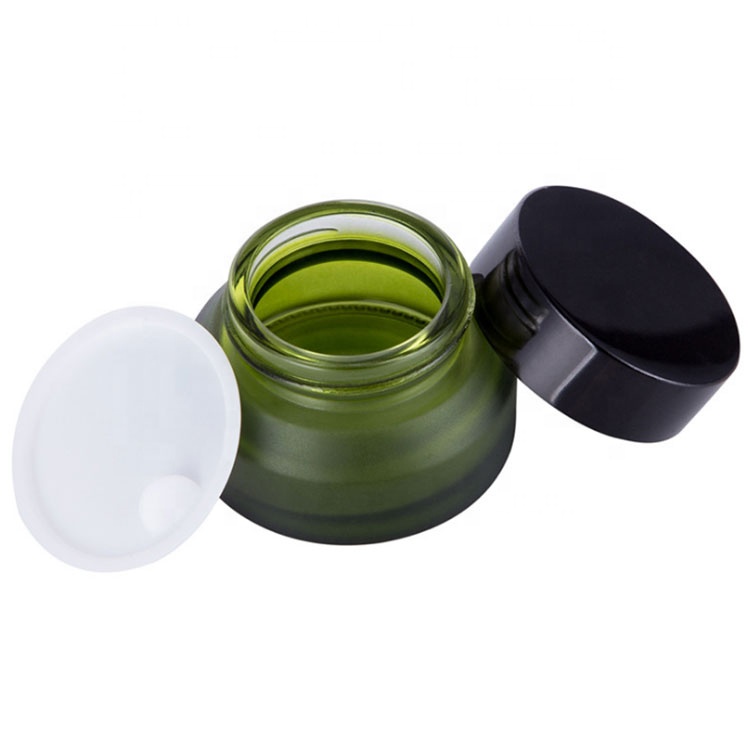 frosted packaging cosmetic bottle matte green cosmetic spray pump bottle