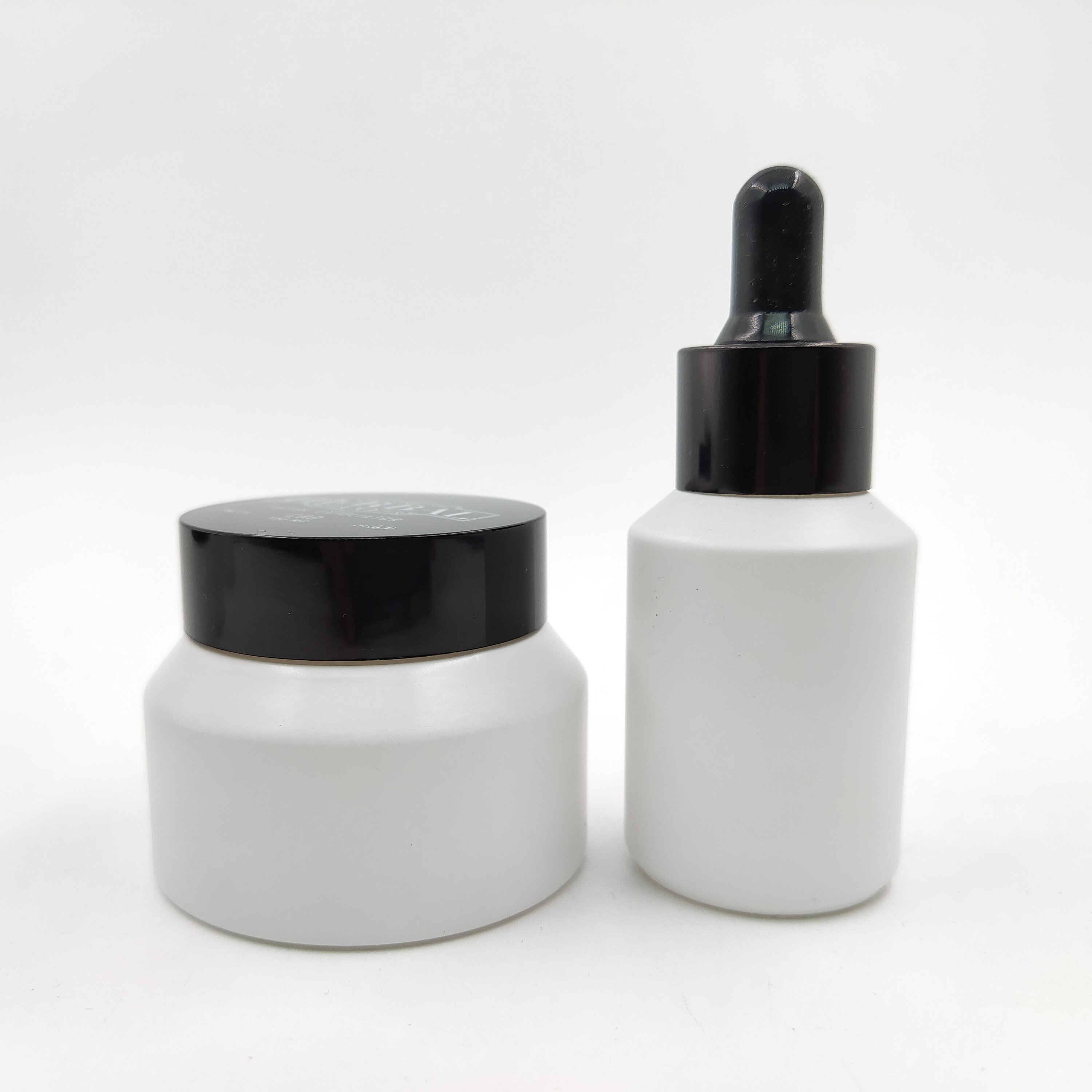 frosted white cosmetic glass jar 50g matte white glass jar with lid cosmetic packaging cream container