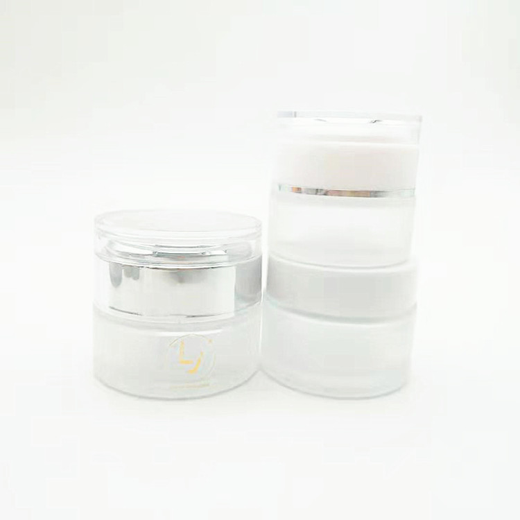 frosted white skin care glass jars with lids 60g