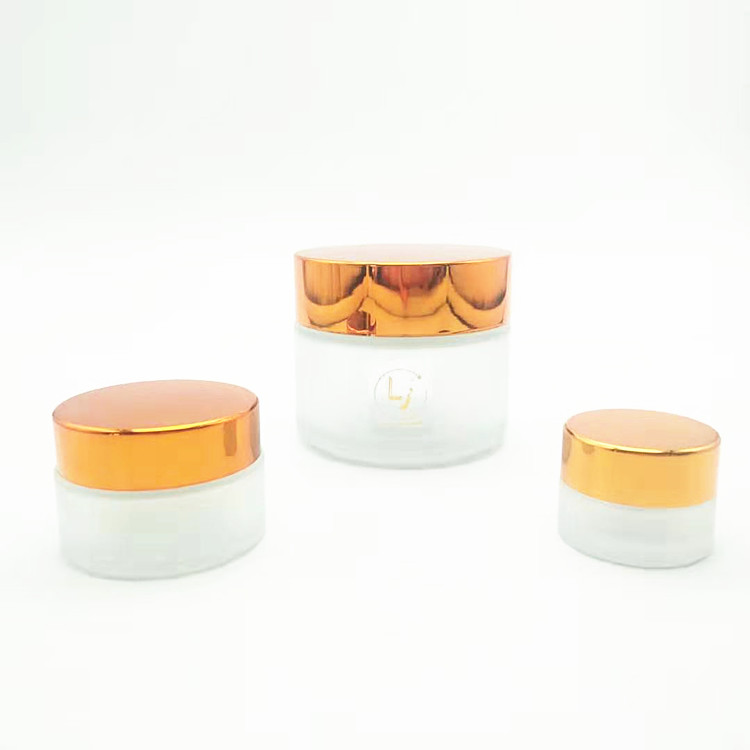frosted white skin care glass jars with lids 60g