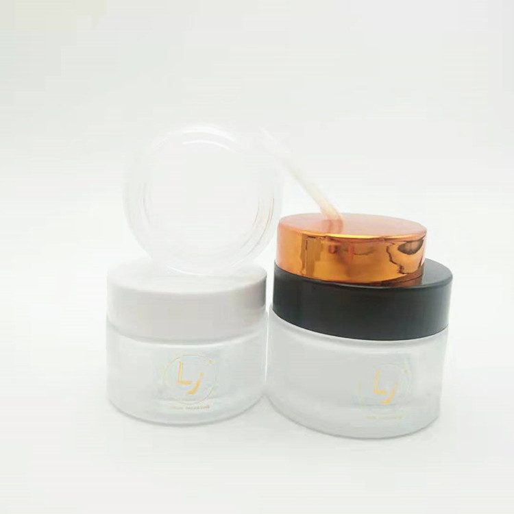 frosted white skin care glass jars with lids 60g