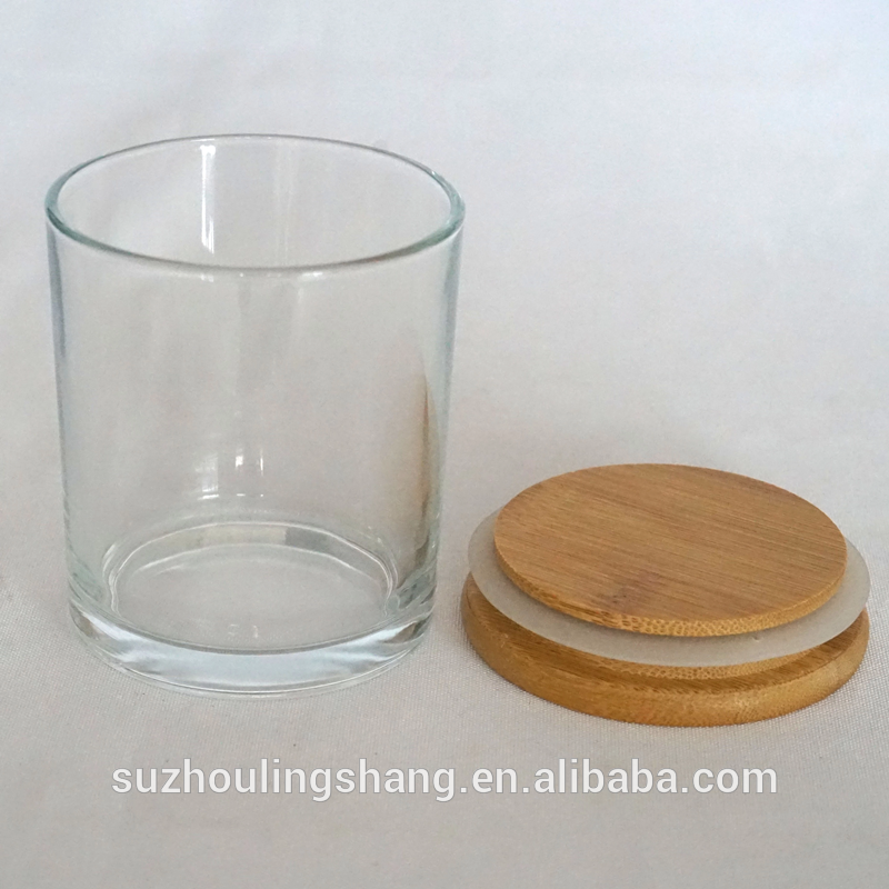 fruit candy storage glass jar empty candle jar with bamboo lid