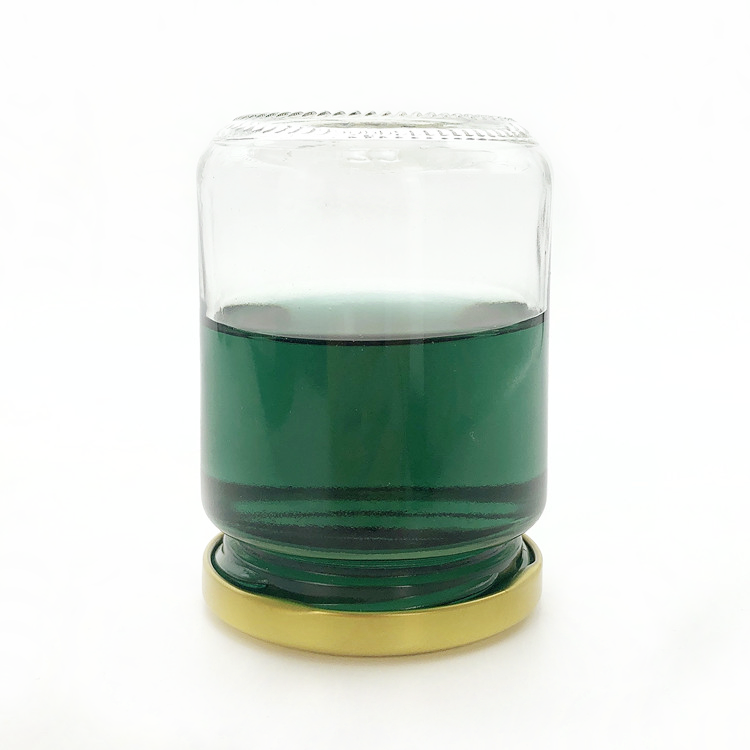 full capacity 8oz 240ml round glass food jar with metal lid