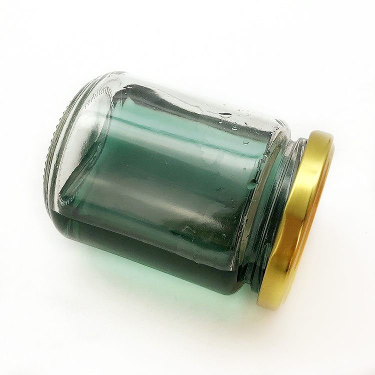 full capacity 8oz 240ml round glass food jar with metal lid