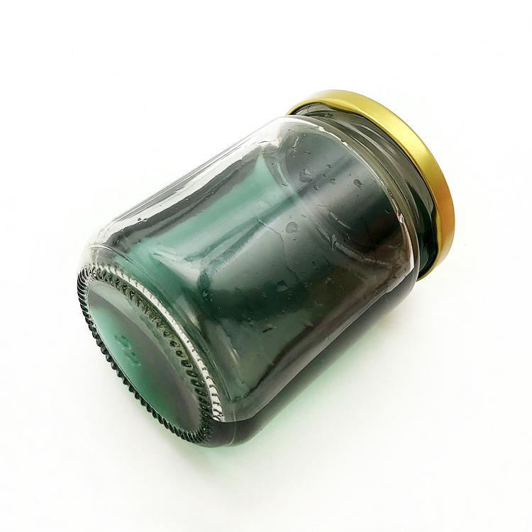 full capacity 8oz 240ml round glass food jar with metal lid