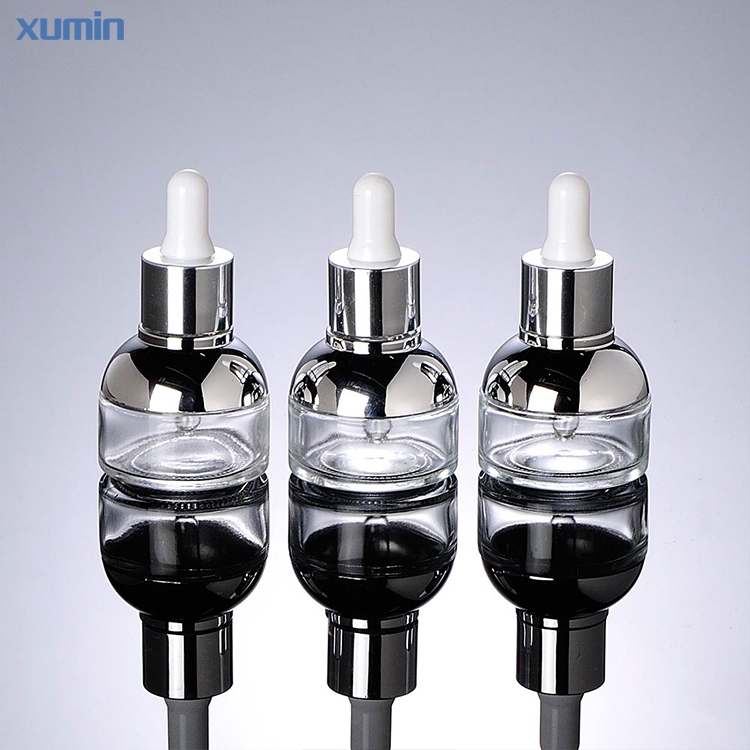 glass 10ml Empty Cosmetic white/clear Bottle with Orifice Reducer Dropper