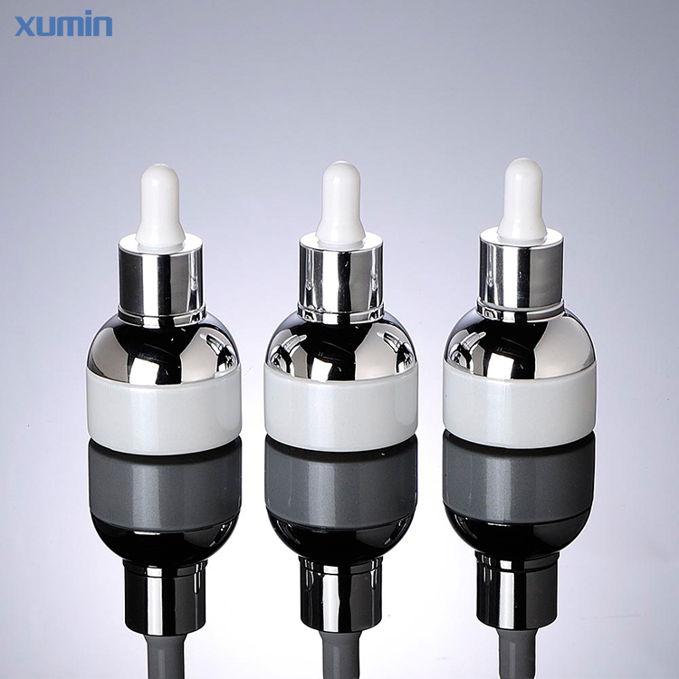 glass 10ml Empty Cosmetic white/clear Bottle with Orifice Reducer Dropper