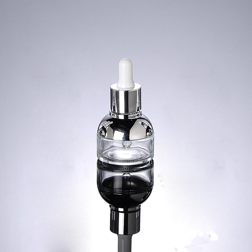 glass 10ml Empty Cosmetic white/clear Bottle with Orifice Reducer Dropper