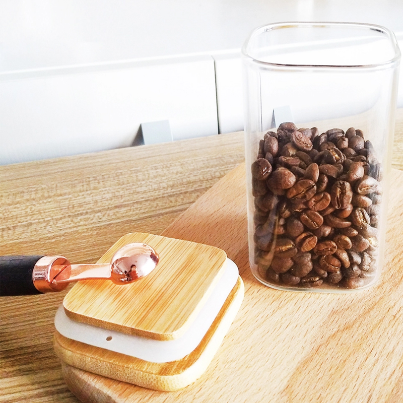glass airtight storage jars / decorative glass containers with lids / green glass canisters