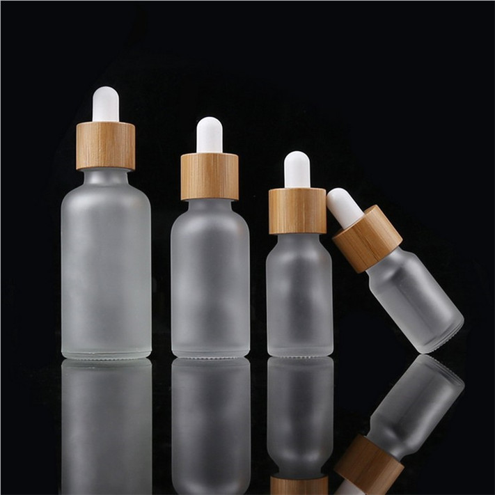 glass bamboo dropper bottle 100ml pipette with bamboo wooden lid