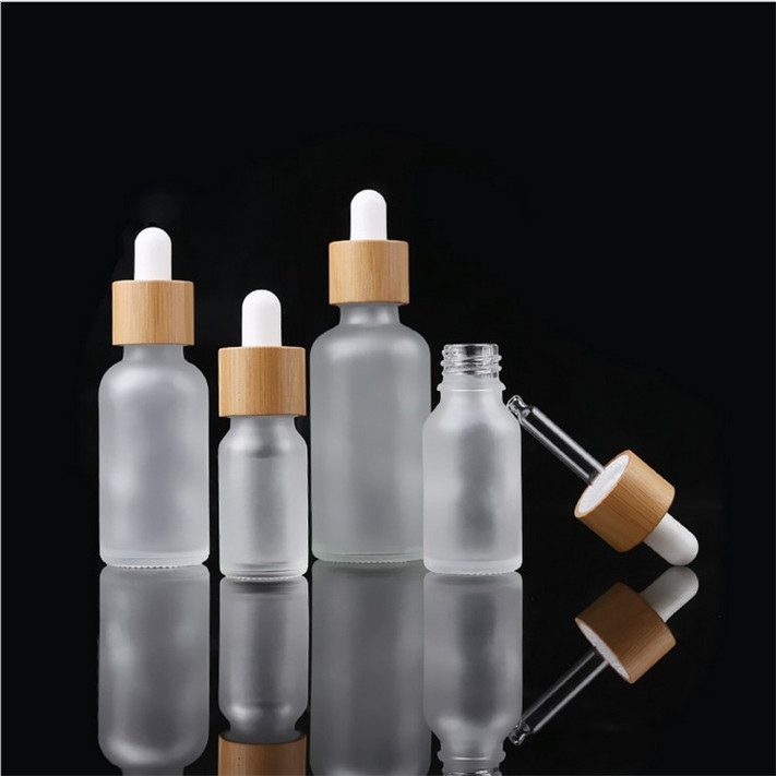 glass bamboo dropper bottle 100ml pipette with bamboo wooden lid