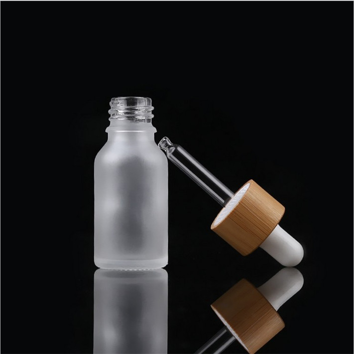 glass bamboo dropper bottle 100ml pipette with bamboo wooden lid