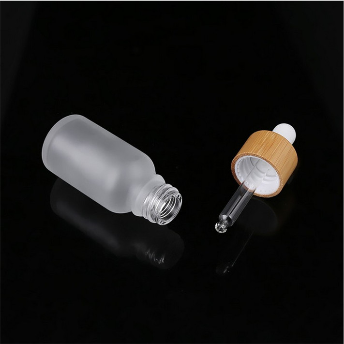 glass bamboo dropper bottle 100ml pipette with bamboo wooden lid