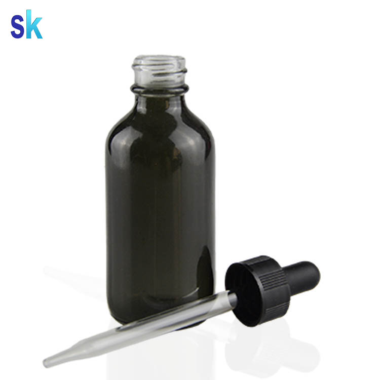 glass black packaging cosmetic dropper bottle 60ml for essential oil eliquid
