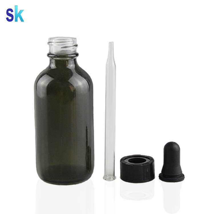 glass black packaging cosmetic dropper bottle 60ml for essential oil eliquid