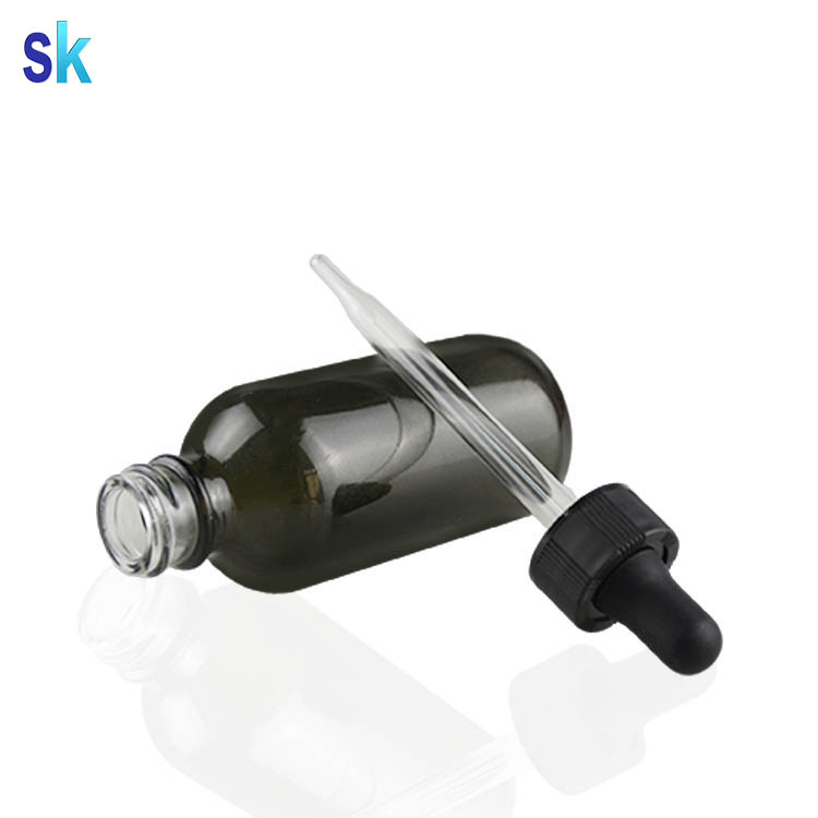 glass black packaging cosmetic dropper bottle 60ml for essential oil eliquid