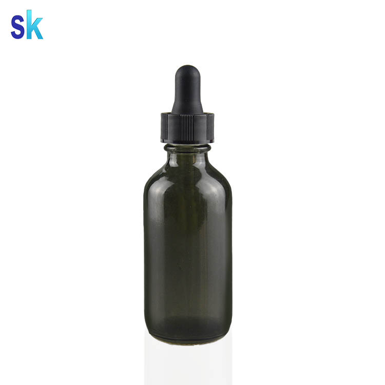 glass black packaging cosmetic dropper bottle 60ml for essential oil eliquid