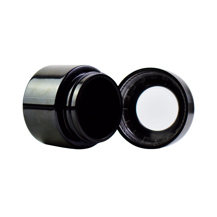 glass bottle clear or black Magnifying glass child resistant proof jars for packaging