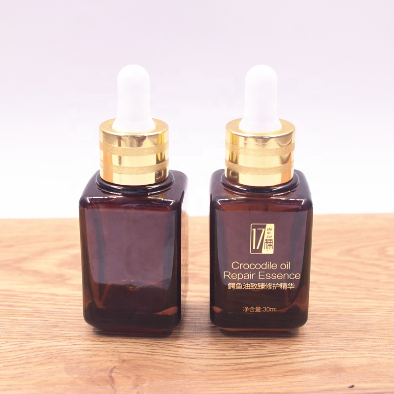 glass bottle supplier best quality fancy 30 ml square amber coated glass bottle dropper for luxury cosmetics 30ml