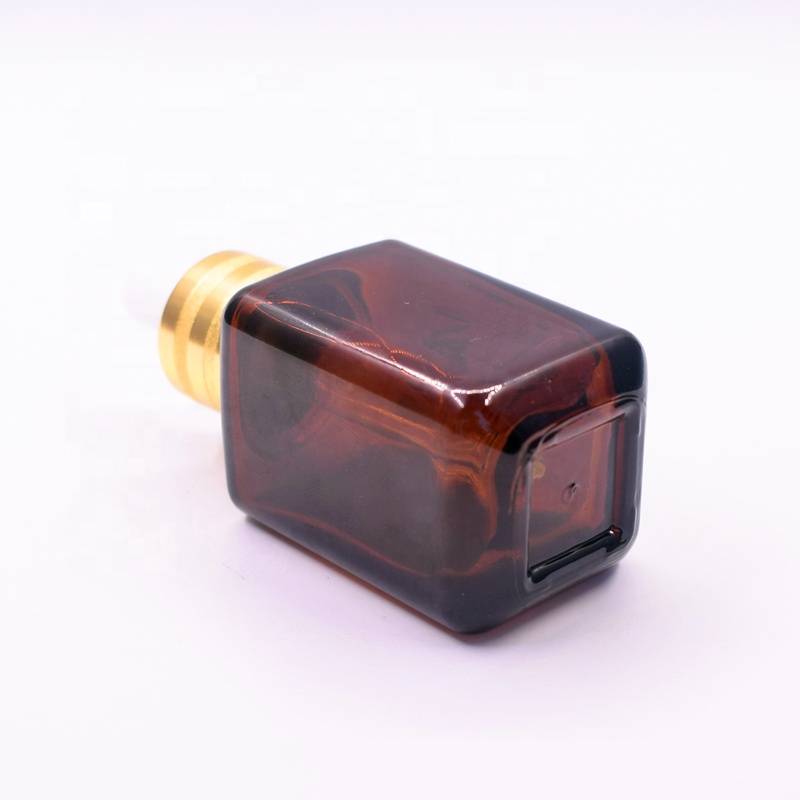 glass bottle supplier best quality fancy 30 ml square amber coated glass bottle dropper for luxury cosmetics 30ml