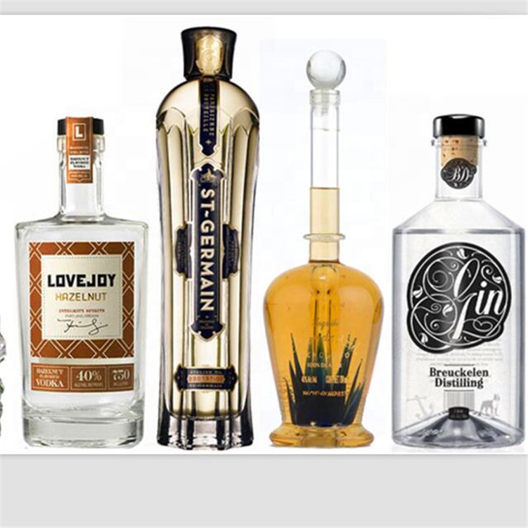 glass bottles for vodka / Aloe vera shaped art wine bottle /blue agave bottle