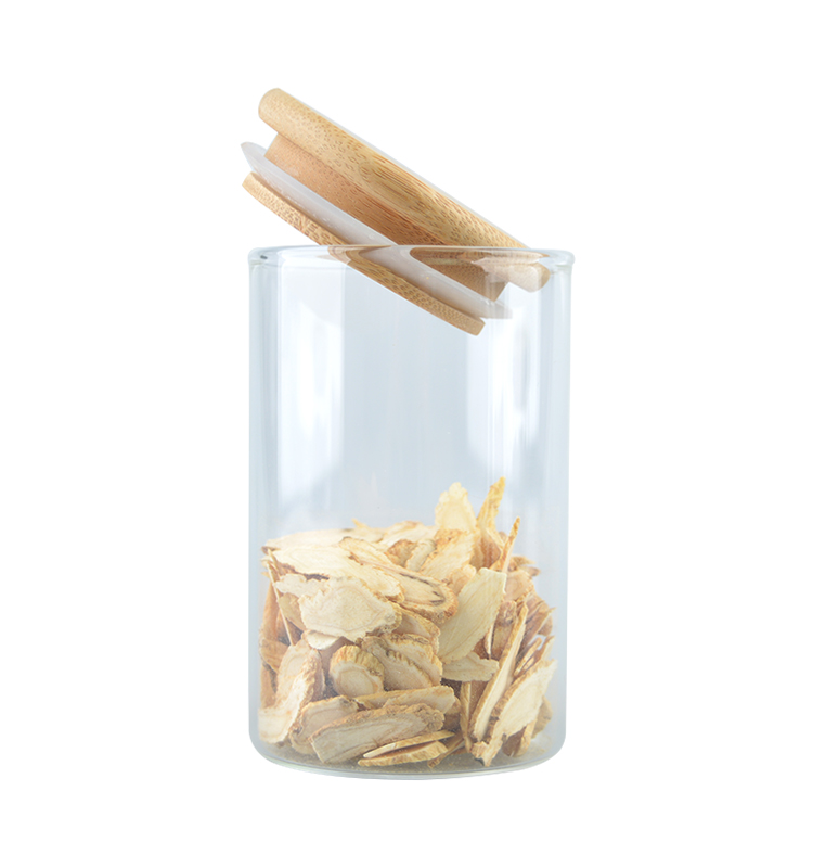 glass candy storage jar clear glass jar with bamboo lid food preservative jar