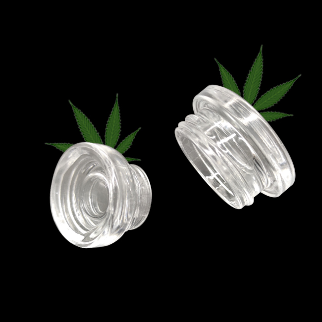 glass cbd concentrate jar 5ml 9ml smell proof clear/black/white cosmetic cream container with child resistant ribbed/smooth lid