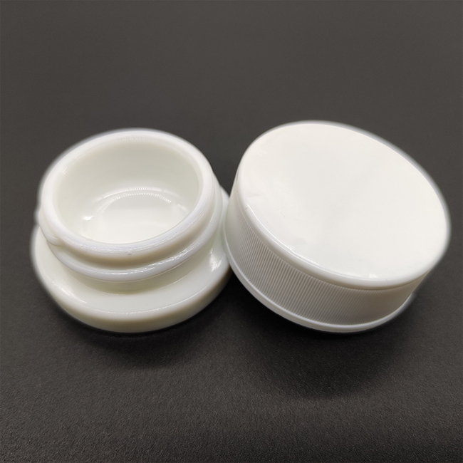 glass cbd concentrate jar 5ml 9ml smell proof clear/black/white cosmetic cream container with child resistant ribbed/smooth lid