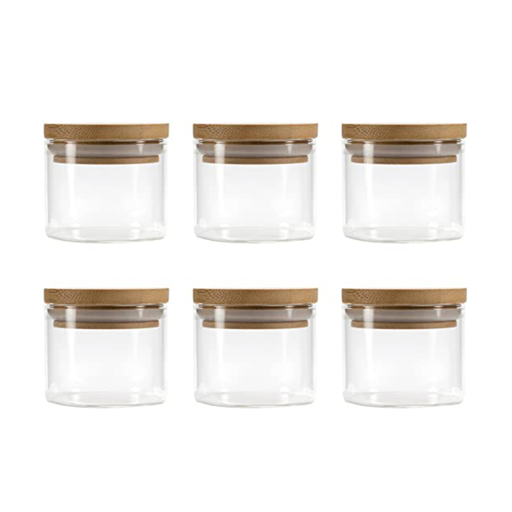 glass cereal jars / glass stacking jars / glass tea canister