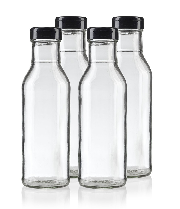 glass clear empty hot sauce bottles 5oz with metal lid for jam sauce honey oil vinegar