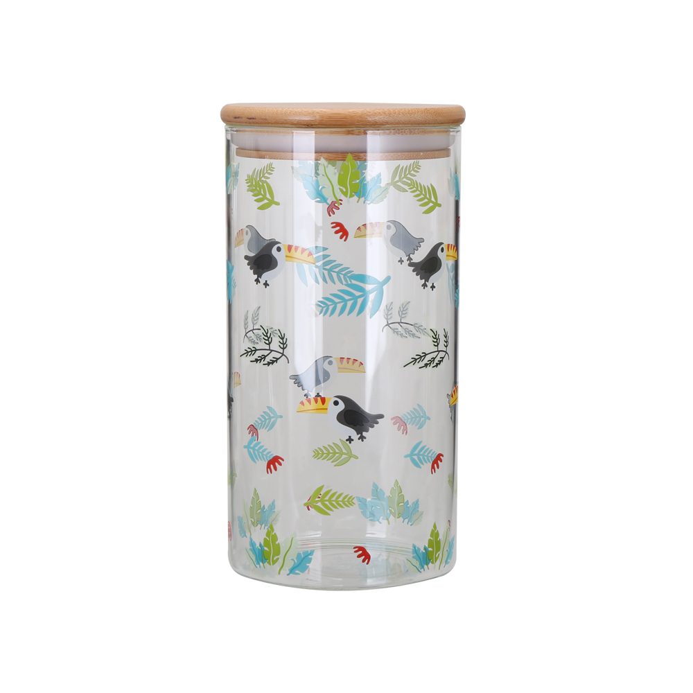 glass container / glass containers for flour and sugar / glass candy jars with lid